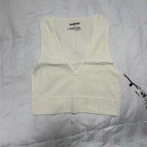 Garage Women's Cream Ribbed Crop Top. Size small Brand new with tags!!!!!